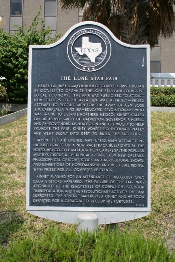Historical Marker for Lone Star Fair of 1852